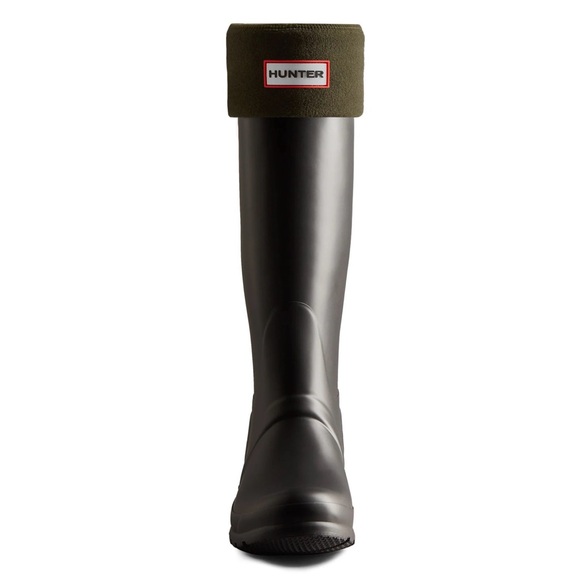 Hunter Womens Fleece Tall Cuff Boot Socks for Hunter Rain Boots, Dark Olive - M - Picture 3 of 14